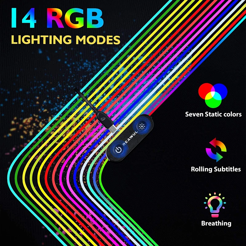 Gaming Mouse Pad RGB Large Keyboard Cover Anti-slip Natural Rubber Computer Carpet Desk Mat PC Game Mouse Pad
Gaming Mouse Pad RGB Large Keyboard Cover Anti-slip Natural Rubber Computer Carpet Desk Mat PC Game Mouse Pad
