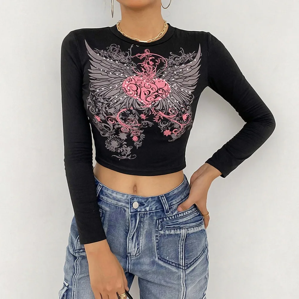 Laamei Vintage Print T-shirt Women Aesthetic Long Sleeve Crop Top Autumn E Girl Casual Basic Tee Shirt 90s Grunge Fairycore
Laamei Vintage Print T-shirt Women Aesthetic Long Sleeve Crop Top Autumn E Girl Casual Basic Tee Shirt 90s Grunge Fairycore