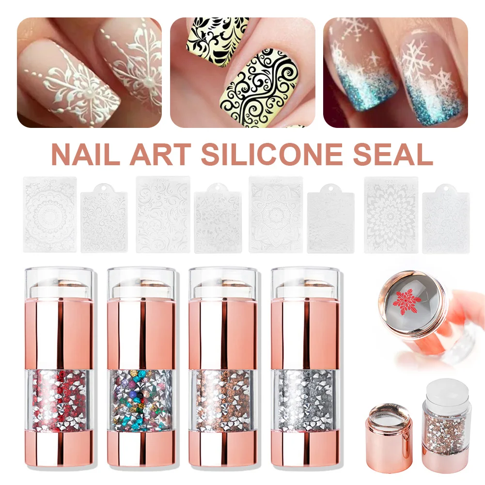 4 colors Nail Art Stamper Printing Tools Plating With Colored Rhinestones Soft Silicone Stamper Head Easy Printing Nail Tools
4 colors Nail Art Stamper Printing Tools Plating With Colored Rhinestones Soft Silicone Stamper Head Easy Printing Nail Tools