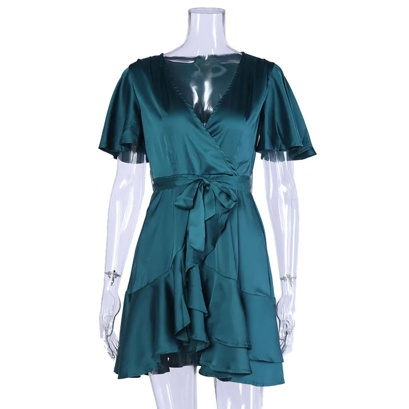 Fashion Women Summer Dress Deep V Neck Ruffles Short Sleeve Sexy Short Mini Dress Solid High Waist Beach Dresses
Fashion Women Summer Dress Deep V Neck Ruffles Short Sleeve Sexy Short Mini Dress Solid High Waist Beach Dresses