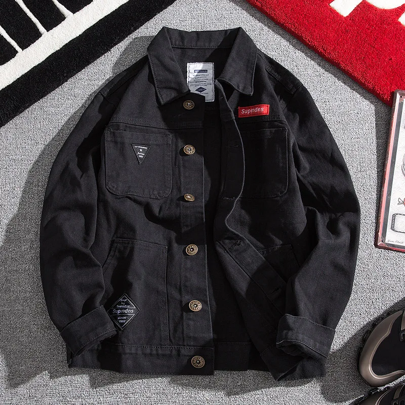 2022 Fashion Denim Jacket Men's Tooling Jacket Autumn Winter Denim Jacket Korean Baseball Uniform Function Plus Velvet Coat
2022 Fashion Denim Jacket Men's Tooling Jacket Autumn Winter Denim Jacket Korean Baseball Uniform Function Plus Velvet Coat