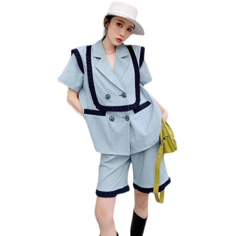 Korean Top And Shorts 2021 Summer Fashion Shorts Suit Ensemble Femme Survetement Year-old Female Costume Costumes For Women
Korean Top And Shorts 2021 Summer Fashion Shorts Suit Ensemble Femme Survetement Year-old Female Costume Costumes For Women