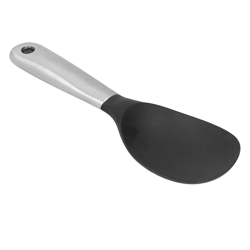 Stainless Steel Silicone Clad Steel Rice Spoon Kitchen Utensils Non-Stick Heat-Resistant, Environmentally Friendly Black
Stainless Steel Silicone Clad Steel Rice Spoon Kitchen Utensils Non-Stick Heat-Resistant, Environmentally Friendly Black