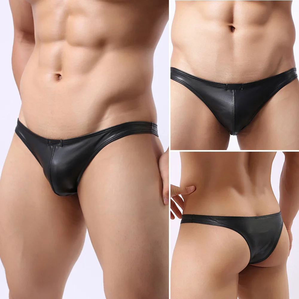 Mens Underwear PU Leather Sexy Briefs Jock Strap Pouch Underpants Black Pouch Clubwear Male T-back G-String Panties
Mens Underwear PU Leather Sexy Briefs Jock Strap Pouch Underpants Black Pouch Clubwear Male T-back G-String Panties