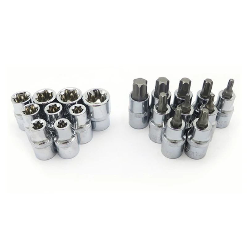 19Pcs Socket Set 1/2 Inch Drive Star Socket Bit Socket Set External E10-E24 Torx T20-T70 Socket Pressure Batch Set
19Pcs Socket Set 1/2 Inch Drive Star Socket Bit Socket Set External E10-E24 Torx T20-T70 Socket Pressure Batch Set