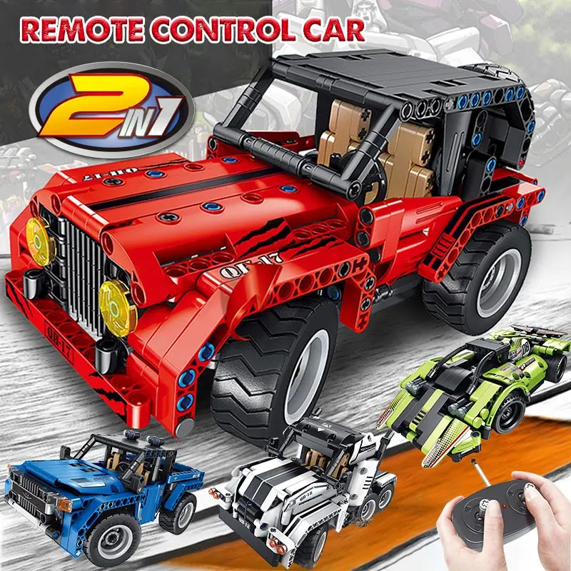RC 2.4Ghz New Technic Car rc Building Blocks 2 in 1 Trucks City Wrangler Racing Car Bricks Remote Control Vehicle Toys for Kids
RC 2.4Ghz New Technic Car rc Building Blocks 2 in 1 Trucks City Wrangler Racing Car Bricks Remote Control Vehicle Toys for Kids