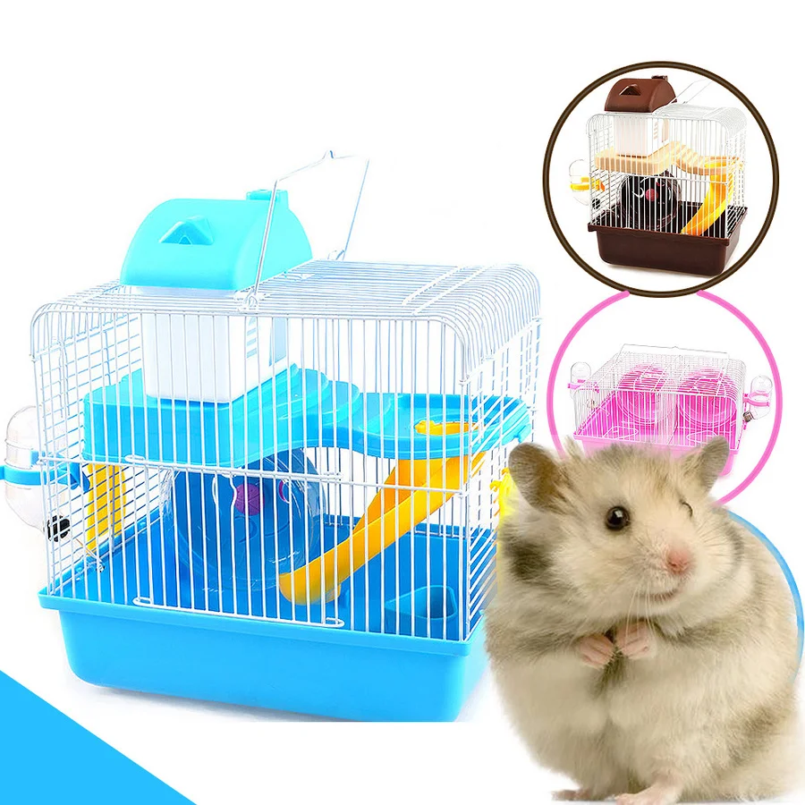 Hamster Cage with Kettle Running Wheel 2-layer Non-slip Small Pet Habitat Cave Guinea Pig Hedgehog House Hamster Accessories
Hamster Cage with Kettle Running Wheel 2-layer Non-slip Small Pet Habitat Cave Guinea Pig Hedgehog House Hamster Accessories