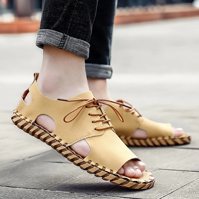 Мужские сандалии из ПУ кожи, с открытым носком, Нескользящие, большие размеры 38-46
Мужские сандалии из ПУ кожи, с открытым носком, Нескользящие, большие размеры 38-46