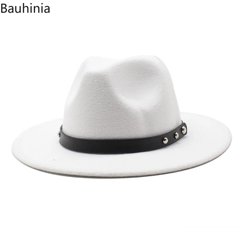 Bauhinia Black/white Men Felt Fedora Hats Wide Brim Simple Church Top Hat Panama Winter Autumn Formal Jazz Hat
Bauhinia Black/white Men Felt Fedora Hats Wide Brim Simple Church Top Hat Panama Winter Autumn Formal Jazz Hat
