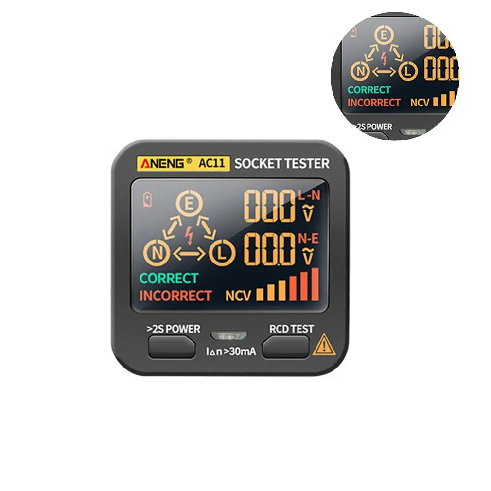 Digital Smart Socket Tester Voltage Test Socket Detector Ground Zero Line Rcd NCV Sockets Electric Circuit Braker Finder
Digital Smart Socket Tester Voltage Test Socket Detector Ground Zero Line Rcd NCV Sockets Electric Circuit Braker Finder