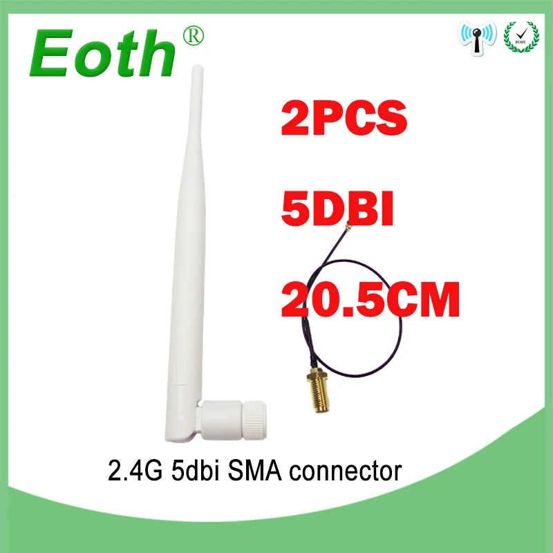 2pcs 2.4GHz 5dBi antenna WiFi RP-SMA Male 2.4G Antenne white Aerial antena Router 21cm PCI U.FL IPX IOT SMA Male Pigtail Cable
2pcs 2.4GHz 5dBi antenna WiFi RP-SMA Male 2.4G Antenne white Aerial antena Router 21cm PCI U.FL IPX IOT SMA Male Pigtail Cable