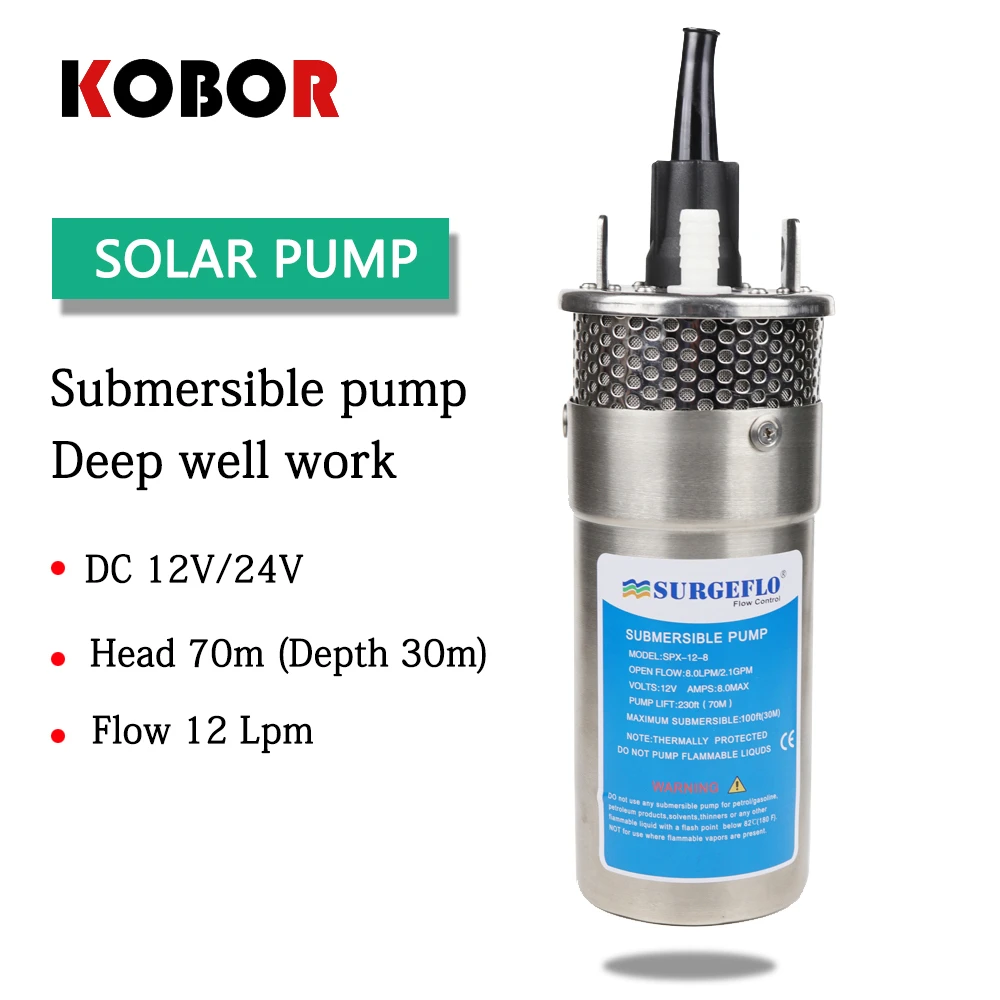 

12v/24v Large Flow Lift=70m Mini Submersible Solar Energy Water Pump Car Wash Bilge Cleaning Outdoor Garden Deep Well 12 24 V