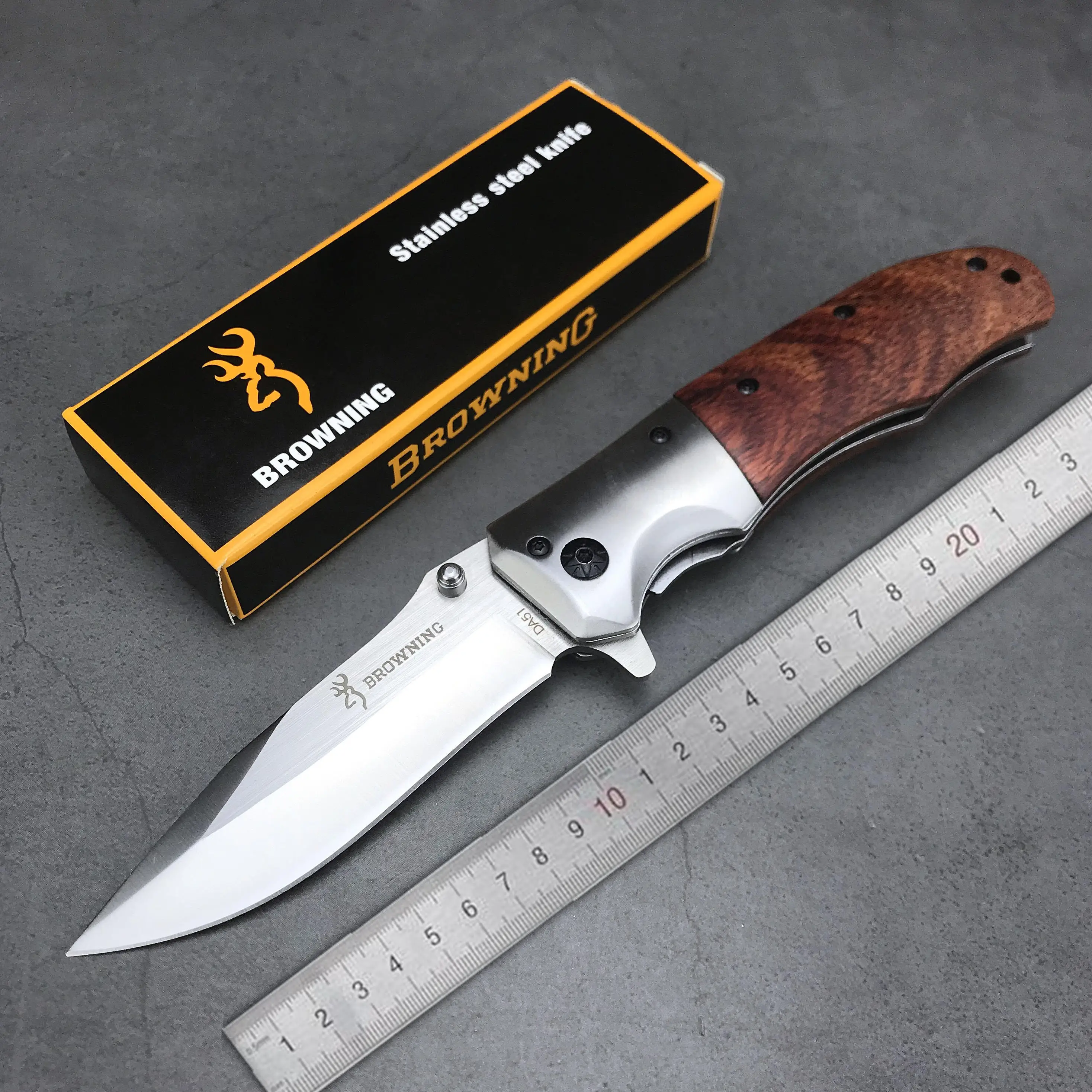 Browning DA51 Folding Knife High Quality Portable 3Cr13 Blade wood Handle Tactical Knife Camping Survival Knife hunting EDC Tool
Browning DA51 Folding Knife High Quality Portable 3Cr13 Blade wood Handle Tactical Knife Camping Survival Knife hunting EDC Tool