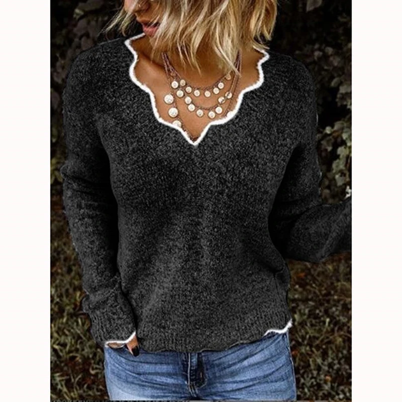 New Sweater Women Winter Fashion Casual Slim Fit Long Sleeve Stripe V-Neck Knitted Sweater Tops Pull Femme Nouveaute 2020
New Sweater Women Winter Fashion Casual Slim Fit Long Sleeve Stripe V-Neck Knitted Sweater Tops Pull Femme Nouveaute 2020