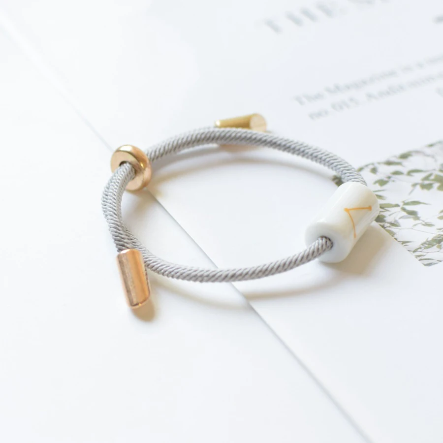 12 Zodiac Constellations Ceramic Braided Bracelets Rectangle Ceramics Adjustable 20cm long Women Man Couple Gifts, 1 Piece
12 Zodiac Constellations Ceramic Braided Bracelets Rectangle Ceramics Adjustable 20cm long Women Man Couple Gifts, 1 Piece