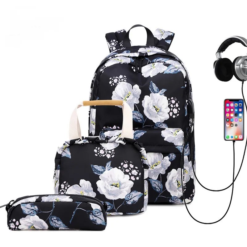 2020 Women New Fashion Unique Print Three-piece Set Waterproof Student Bag Lunch Bag Laptop Bag Traveling Daily 
2020 Women New Fashion Unique Print Three-piece Set Waterproof Student Bag Lunch Bag Laptop Bag Traveling Daily