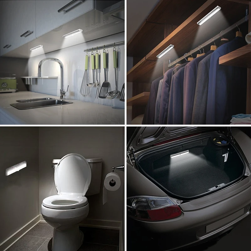 6/10 LEDs PIR LED Motion Sensor Light Cupboard Wardrobe Bed Lamp LED Under Cabinet Night Light For Closet Stairs Kitchen 4.7 A1
6/10 LEDs PIR LED Motion Sensor Light Cupboard Wardrobe Bed Lamp LED Under Cabinet Night Light For Closet Stairs Kitchen 4.7 A1