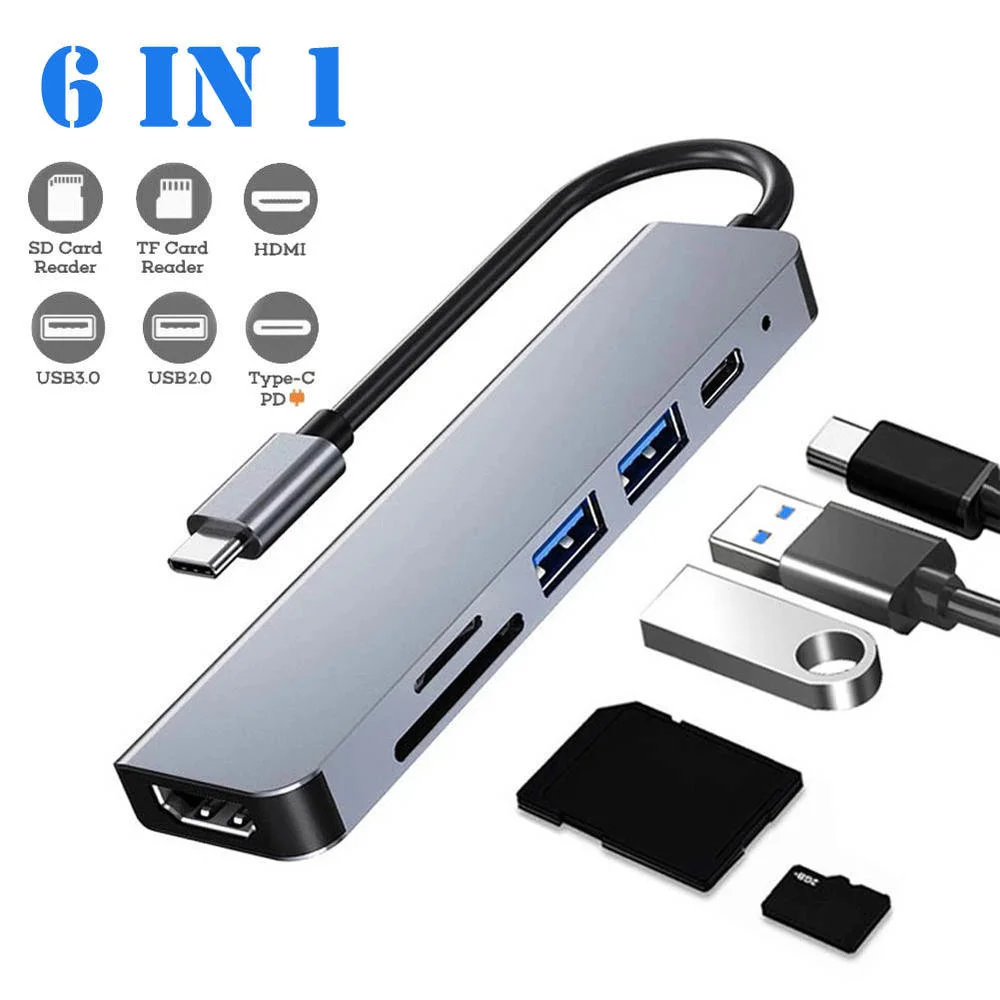 6 In 1 Type-c Usb Hub Type C To Usb-c Hdmi-compatible Usb 3.0 Converter Adapter Cable Hub For Macbook Pro
6 In 1 Type-c Usb Hub Type C To Usb-c Hdmi-compatible Usb 3.0 Converter Adapter Cable Hub For Macbook Pro