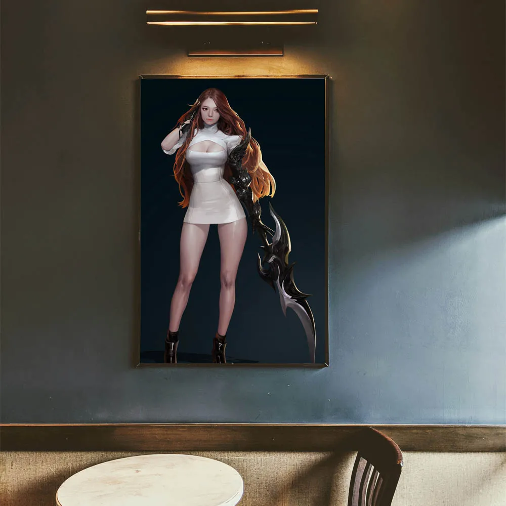 Animation oil painting sword long legs girl art canvas painting living room corridor office home decoration mural
Animation oil painting sword long legs girl art canvas painting living room corridor office home decoration mural