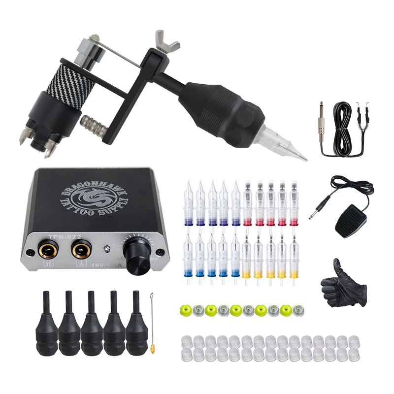Dragonhawk Complete Tattoo Kit Motor Machine Gun Power Supply Needles Grips
Dragonhawk Complete Tattoo Kit Motor Machine Gun Power Supply Needles Grips