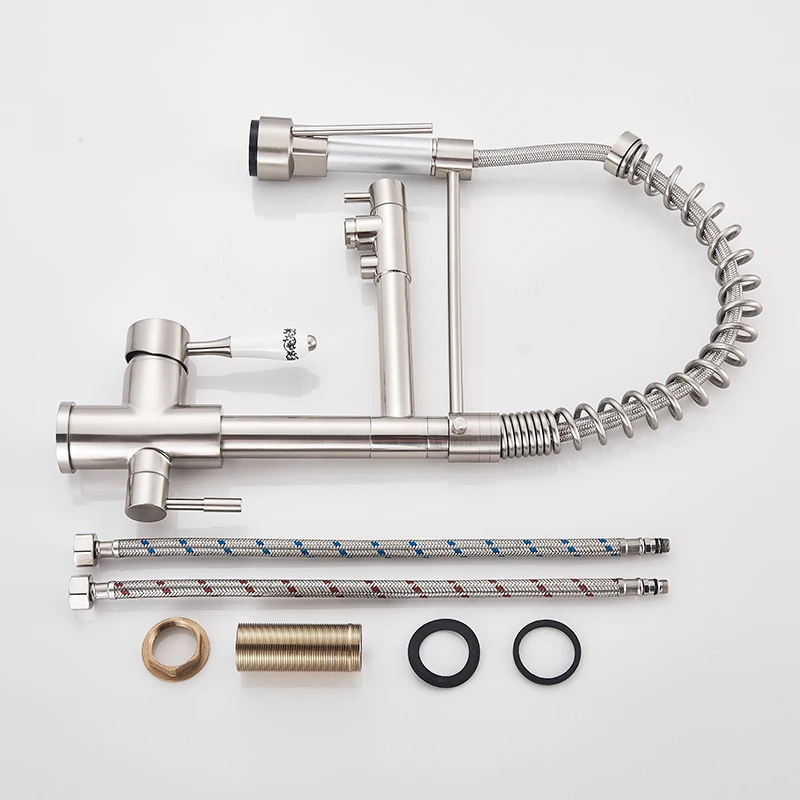 Brushed Nickel Kitchen Faucet Filter Purification water Kitchen Faucets Dual Spout Spring Pull Down Hot Cold Water Mixer Tap
Brushed Nickel Kitchen Faucet Filter Purification water Kitchen Faucets Dual Spout Spring Pull Down Hot Cold Water Mixer Tap