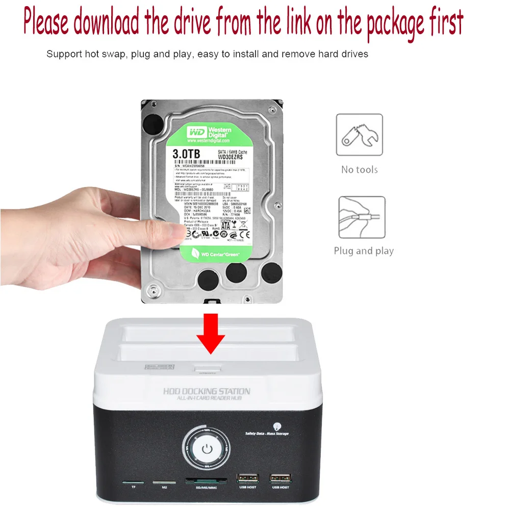 Чехол для жесткого диска USB 3 0 на SATA Dual Bay внешняя док-станция 2 5 HDD/SSD M2 TF SD слот |