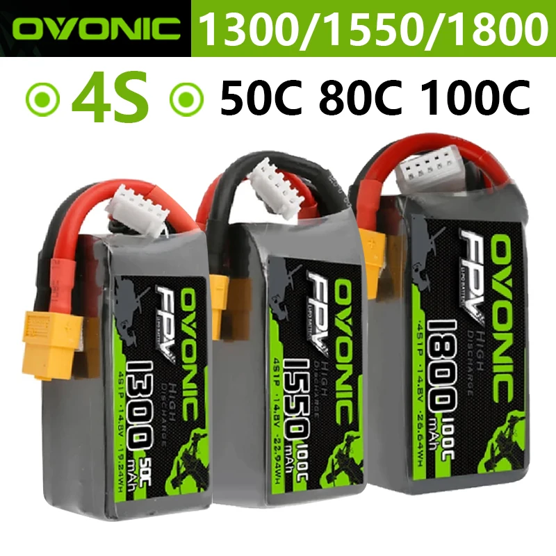 Аккумулятор Ovonic 4S 14 8 в 1300 1550 1800 мАч 50C 80C 100C Lipo с разъемом XT60 для радиоуправляемых