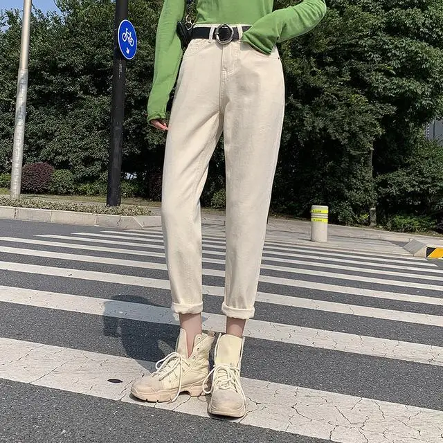 Women's Korean student's high waist, thin and versatile nine point apricot Harlem radish pants
Women's Korean student's high waist, thin and versatile nine point apricot Harlem radish pants