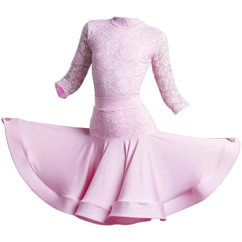 2020 New Latin Dance Dress Girls Pink Lace Split Competition Costumes Tango Rumba Cha Cha Samba Salsa Children Stage Show Wear
2020 New Latin Dance Dress Girls Pink Lace Split Competition Costumes Tango Rumba Cha Cha Samba Salsa Children Stage Show Wear