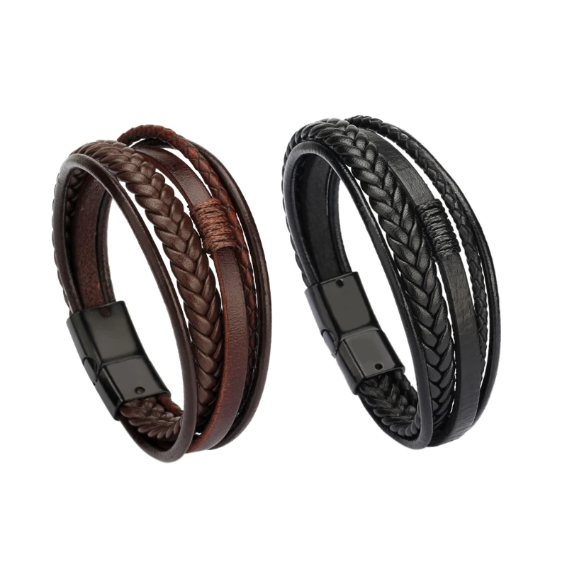 Braided Leather Bracelet for Men Women Cuff Wrap Bracelet with Magnetic Clasp Black and Brown Fashion Ornaments Gifts
Braided Leather Bracelet for Men Women Cuff Wrap Bracelet with Magnetic Clasp Black and Brown Fashion Ornaments Gifts