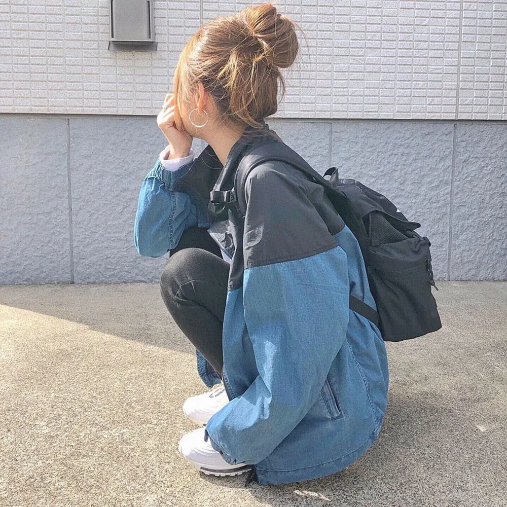 Jacket Nice Pop Style Mid-Length Long Sleeve No Collar Zipper Embellishment Color Block Pattern Loose Model
Jacket Nice Pop Style Mid-Length Long Sleeve No Collar Zipper Embellishment Color Block Pattern Loose Model
