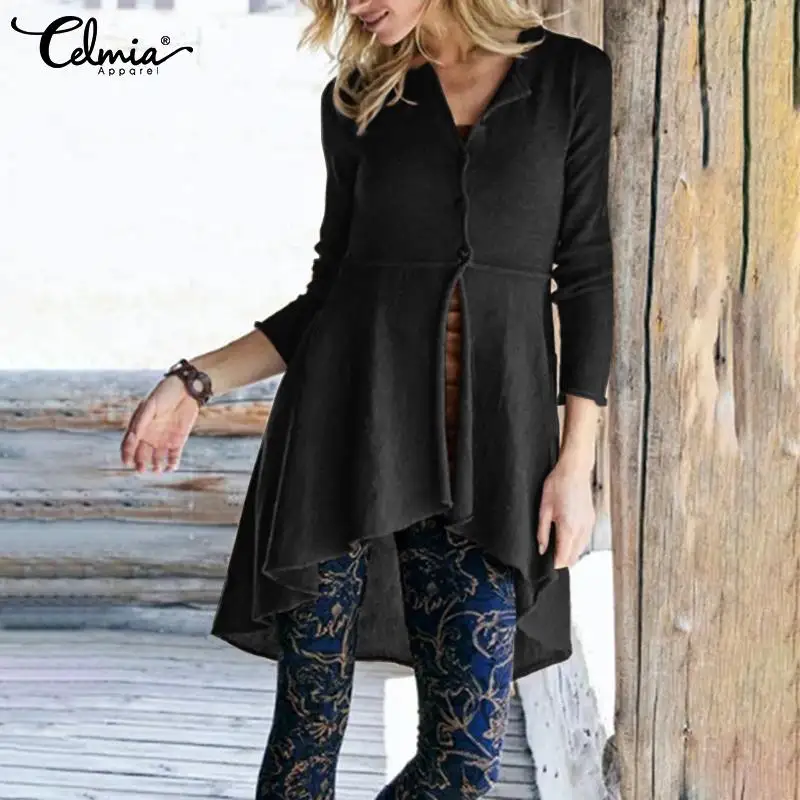 Осенняя женская блузка с длинным рукавом Celmia 2022 модная Однотонная рубашка повседневные свободные топы на пуговицах элегантные Асимметричн...
Осенняя женская блузка с длинным рукавом Celmia 2022 модная Однотонная рубашка повседневные свободные топы на пуговицах элегантные Асимметричн...