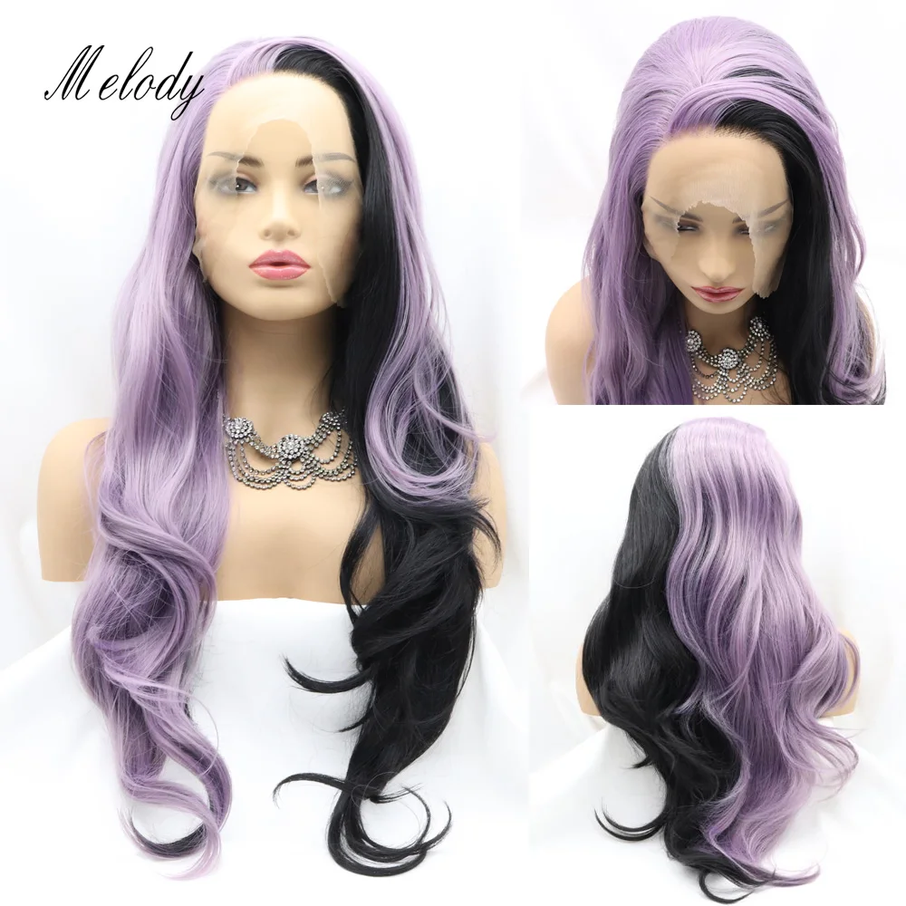 Melody Long Body Wave Synthetic Lace Front Wig Mermaid Piano Half Purple Half Black Side Part Soft Wig Hair Replacement Fiber
Melody Long Body Wave Synthetic Lace Front Wig Mermaid Piano Half Purple Half Black Side Part Soft Wig Hair Replacement Fiber