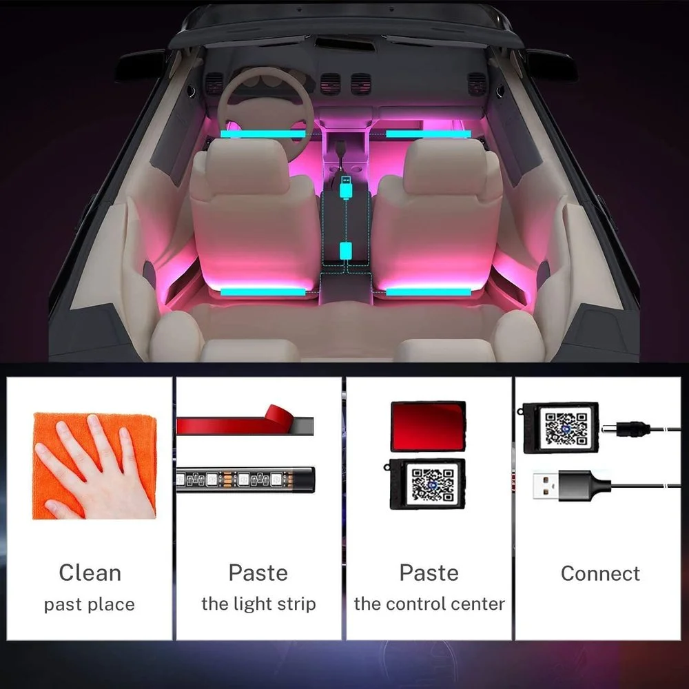 Neon LED Car Pedal Environment Light with USB Wireless APP Remote Music Control Car LED Indoor Atmosphere Decorative Light
Neon LED Car Pedal Environment Light with USB Wireless APP Remote Music Control Car LED Indoor Atmosphere Decorative Light