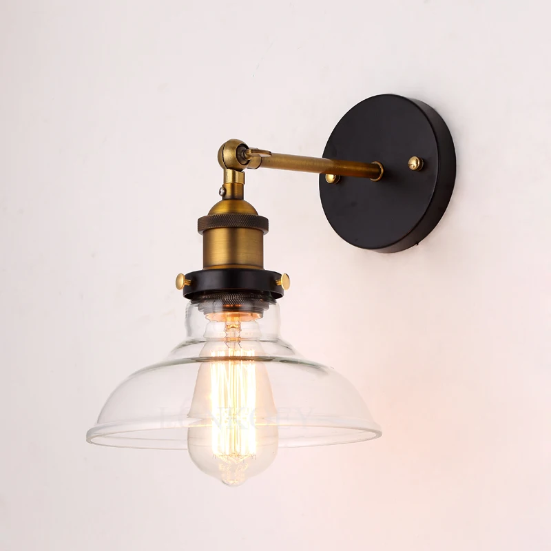 Vintage Loft Wall Lamps Clear Glass Lampshade Antique Copper Industrial Wall Lights 110V 220V For Bedroom
Vintage Loft Wall Lamps Clear Glass Lampshade Antique Copper Industrial Wall Lights 110V 220V For Bedroom