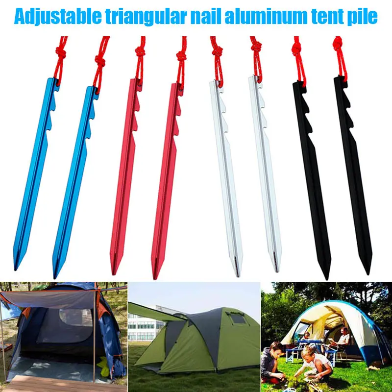 10pcs 18cm Adjustable Triangular Tent Nail With Rope Aluminum Tent Stake With Rope Outdoor Camping Pegs Accessories Whstore
10pcs 18cm Adjustable Triangular Tent Nail With Rope Aluminum Tent Stake With Rope Outdoor Camping Pegs Accessories Whstore