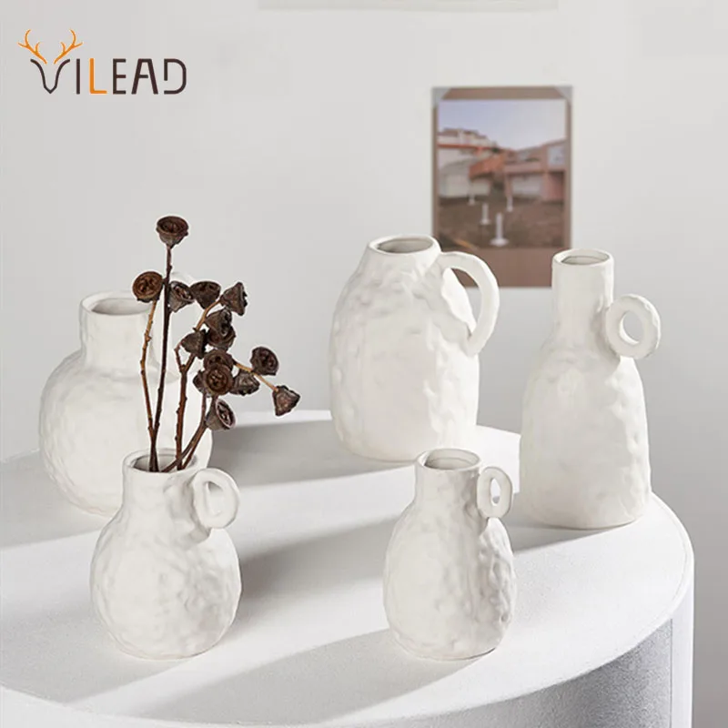 VILEAD Ceramic White Decorative Flower Vase Nordic Desktop Art Support For Planter Home Living Room Decoration Accessories Gifts
VILEAD Ceramic White Decorative Flower Vase Nordic Desktop Art Support For Planter Home Living Room Decoration Accessories Gifts