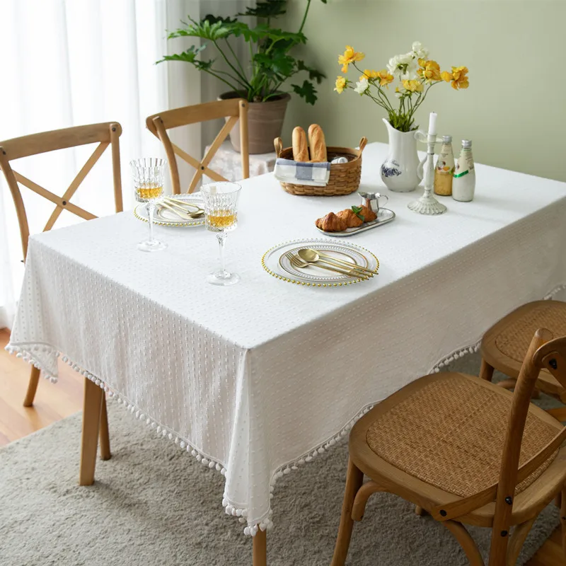 French Cotton Pure White Tablecloth Jacquard Geometric Dotted Ball of Wool Rectangular Tablecloth Coffee Table Table Cloth Cover
French Cotton Pure White Tablecloth Jacquard Geometric Dotted Ball of Wool Rectangular Tablecloth Coffee Table Table Cloth Cover