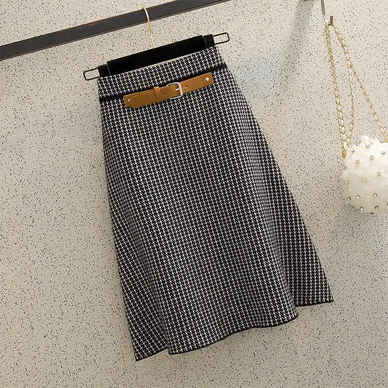 Knitted Skirt Women's Autumn and Winter Mid-Skirt 2022 New Fashion High Waist Houndstooth Wool Skirt Umbrella Skirt A- Line
Knitted Skirt Women's Autumn and Winter Mid-Skirt 2022 New Fashion High Waist Houndstooth Wool Skirt Umbrella Skirt A- Line