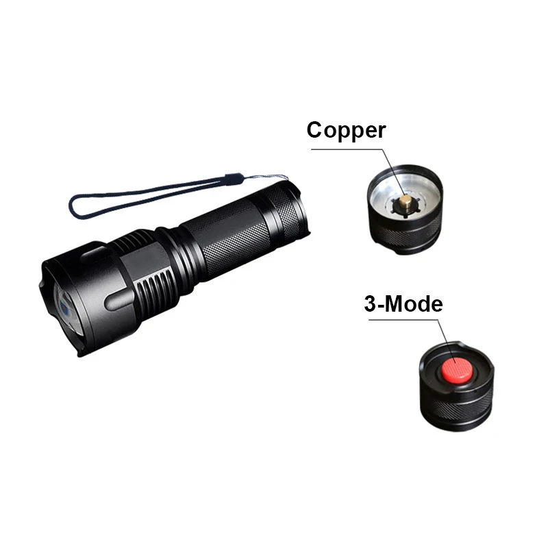 LED Flashlight Waterproof Torch Zoomable Power Rechargeable Battery Outdoor Hiking Light L23 
LED Flashlight Waterproof Torch Zoomable Power Rechargeable Battery Outdoor Hiking Light L23