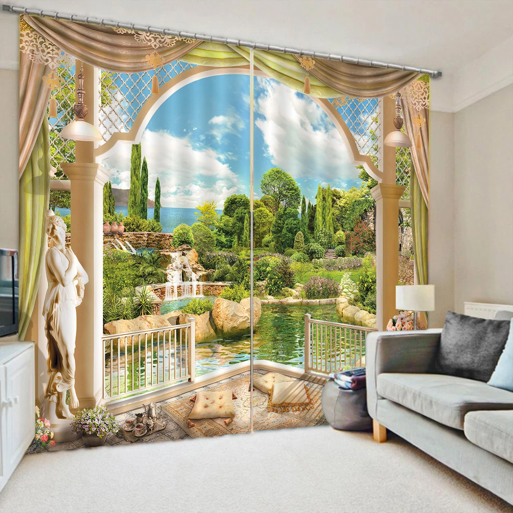 Beautiful Photo Fashion Customized 3D Curtains green Lakeside curtains Decoration curtains 
Beautiful Photo Fashion Customized 3D Curtains green Lakeside curtains Decoration curtains