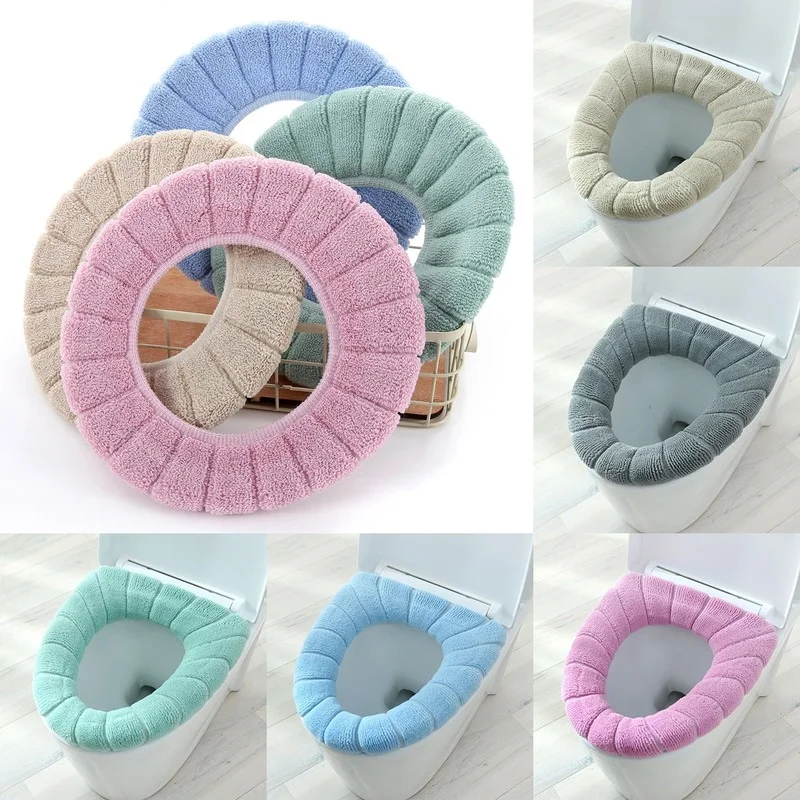 Winter Warm Toilet Seat Cover Closestool Mat Washable Bathroom Accessories Knitting Pure Color Soft O-shape Pads Toilet Supplies
Winter Warm Toilet Seat Cover Closestool Mat Washable Bathroom Accessories Knitting Pure Color Soft O-shape Pads Toilet Supplies
