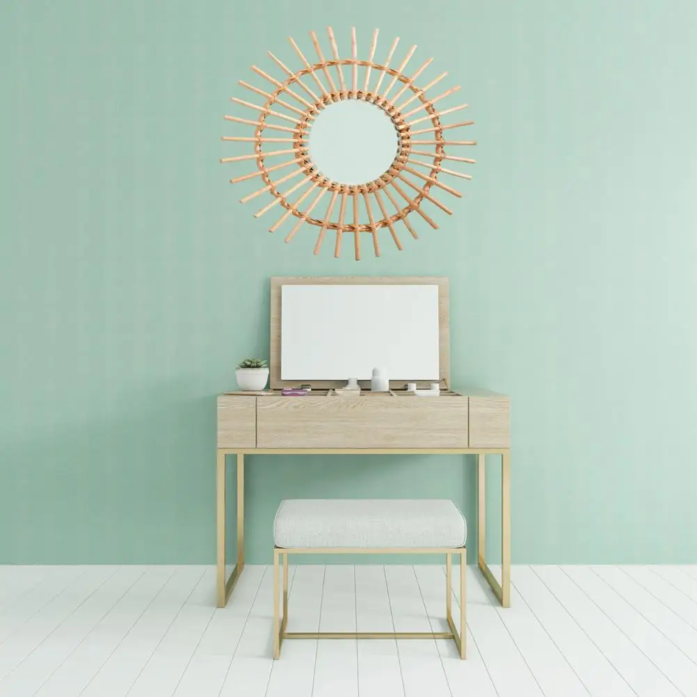 Wall Hanging Mirror Hand Woven Rattan Makeup Mirror for Bathroom Dressing Room Makeup Accessories 1PC
Wall Hanging Mirror Hand Woven Rattan Makeup Mirror for Bathroom Dressing Room Makeup Accessories 1PC