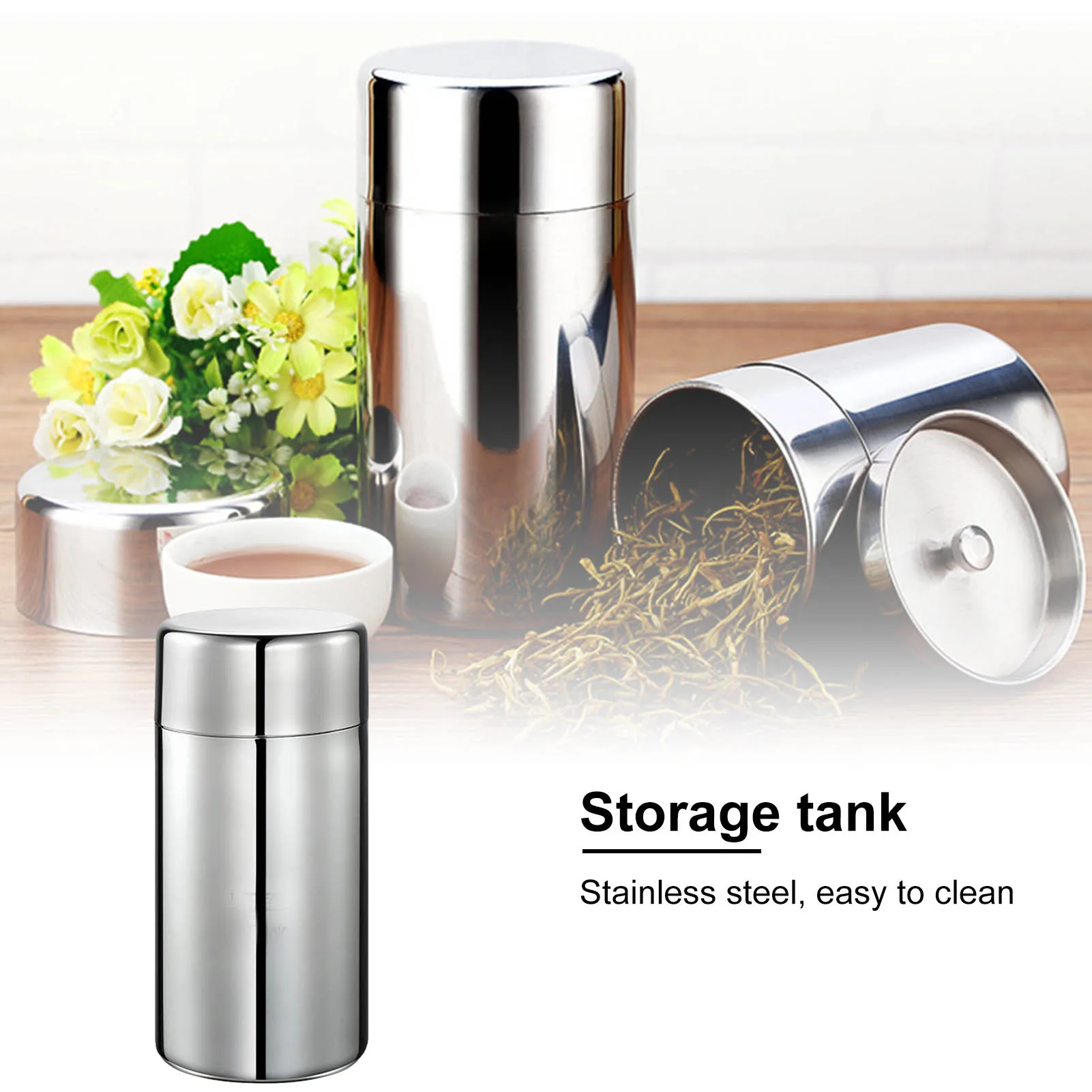 Tea Canister Stainless Steel Airtight Tea Container Coffee Beans Storage Bottles Sealed Food Grains Candy Jar
Tea Canister Stainless Steel Airtight Tea Container Coffee Beans Storage Bottles Sealed Food Grains Candy Jar