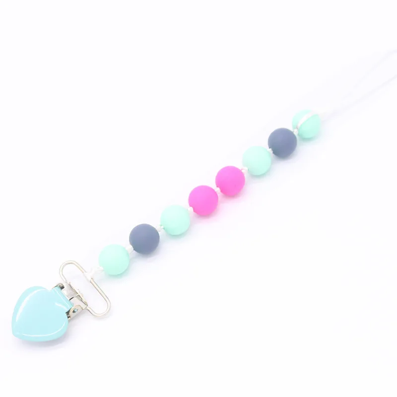 New Baby Silicone Nipple Clip Pacifier Chain Heart-shaped Nipple Clip Baby Chewing Silicone Beads Nipple Chain Molar Chain
New Baby Silicone Nipple Clip Pacifier Chain Heart-shaped Nipple Clip Baby Chewing Silicone Beads Nipple Chain Molar Chain