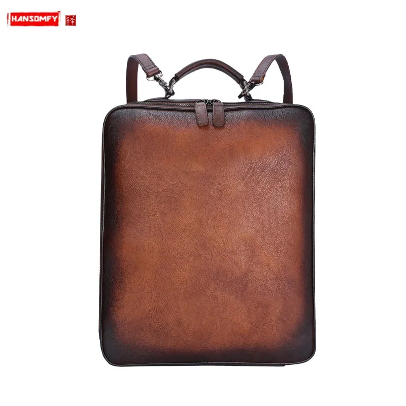 Retro Leather Women Backpack Laptop Bags Men Casual Large Capacity Travel Backpack First Layer Leather Male School 15.6 Inch Bag
Retro Leather Women Backpack Laptop Bags Men Casual Large Capacity Travel Backpack First Layer Leather Male School 15.6 Inch Bag