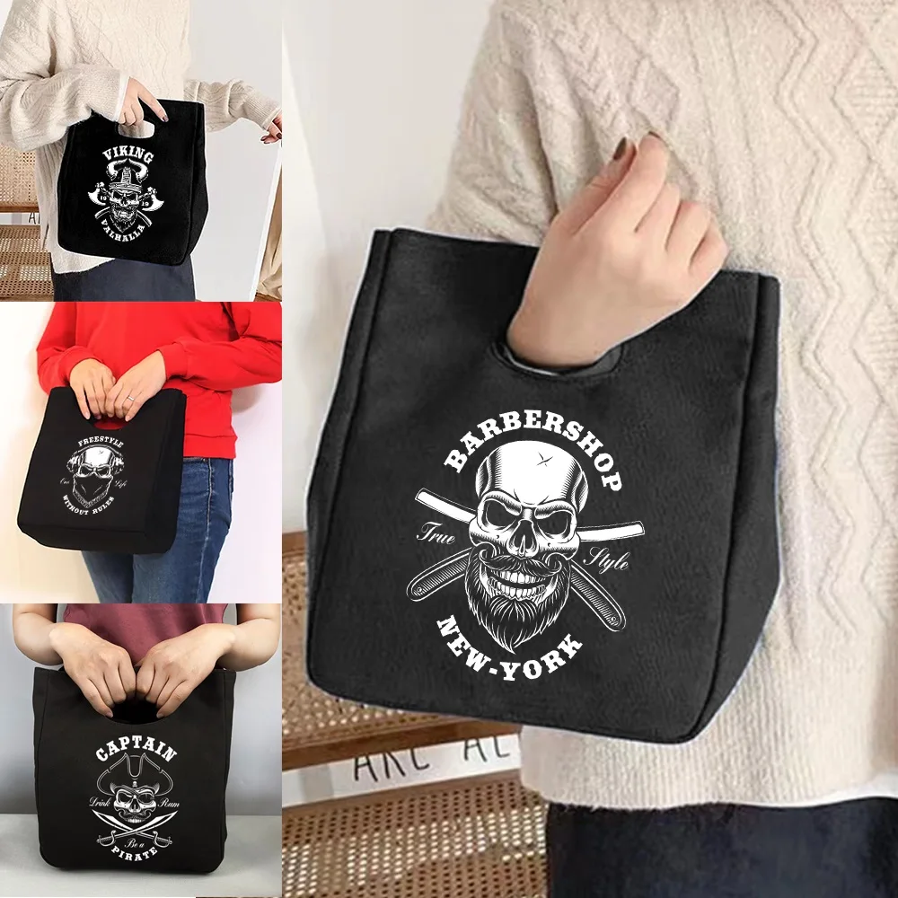 

Women Bag Tote Canvas Thermal Lunch Bag,2022 Handbags Skull Print Organizer Eco Shopper Storage Bags,for Picnics,Office,camp