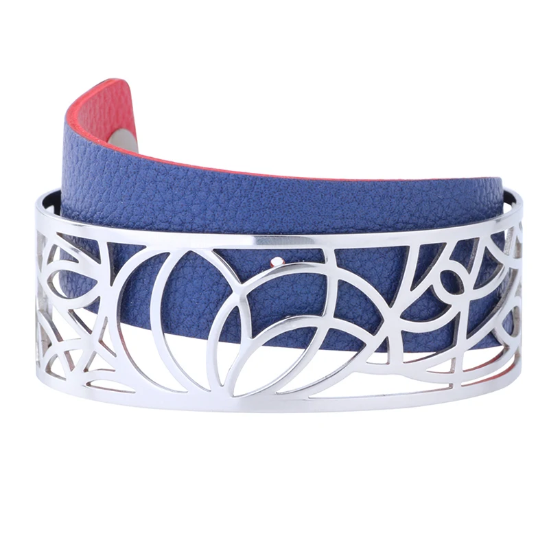 Koaem Stainless Steel Women Bangles Abstract Pattern Bijoux Inoxydable Femme Cuff Bracelet On Hand Replaceable Leather Jewelry
Koaem Stainless Steel Women Bangles Abstract Pattern Bijoux Inoxydable Femme Cuff Bracelet On Hand Replaceable Leather Jewelry