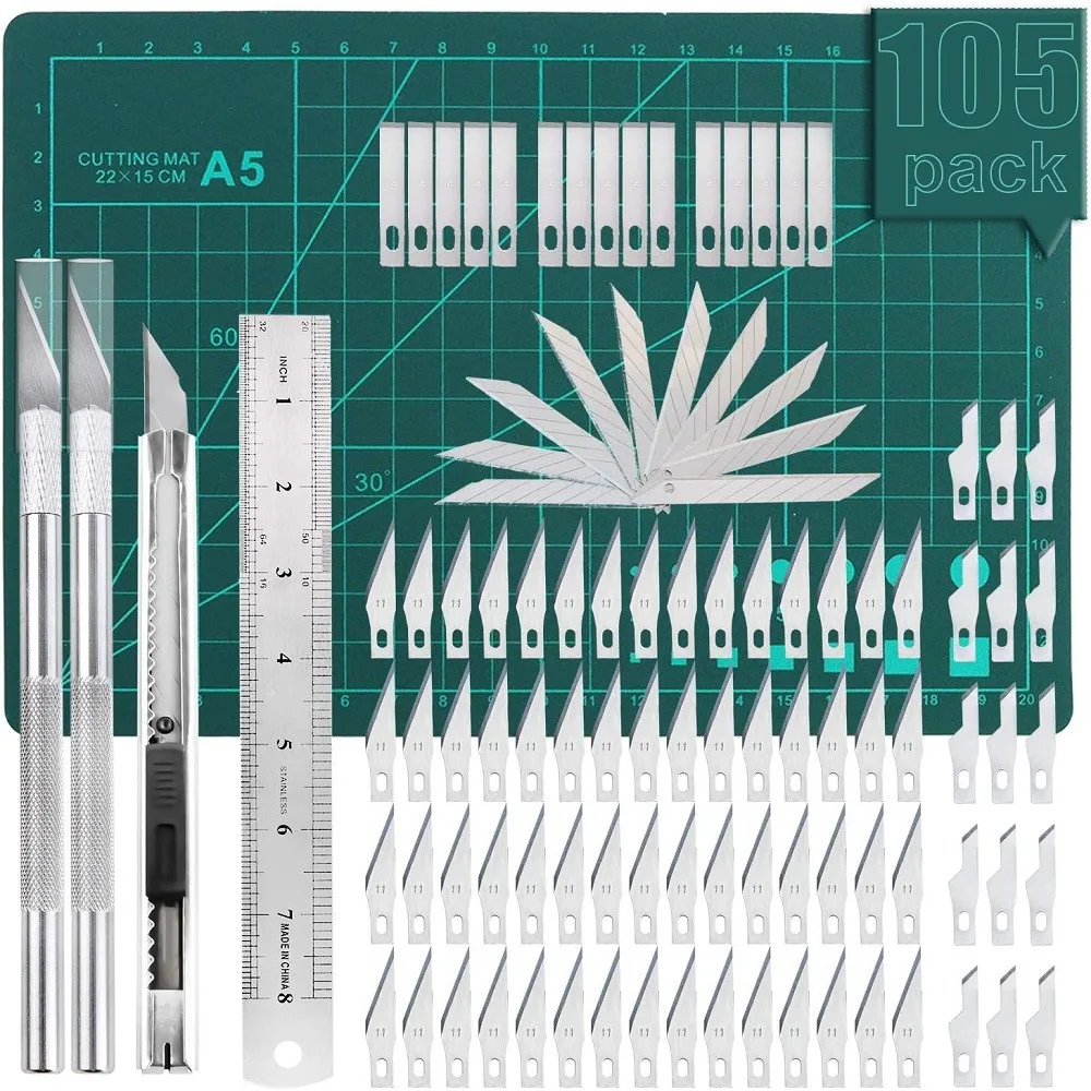 115 Pcs Carving Blades Refill Ruler Set For Crafts Cutting Board And Crafting Art Woodworking Tools Accessories
115 Pcs Carving Blades Refill Ruler Set For Crafts Cutting Board And Crafting Art Woodworking Tools Accessories