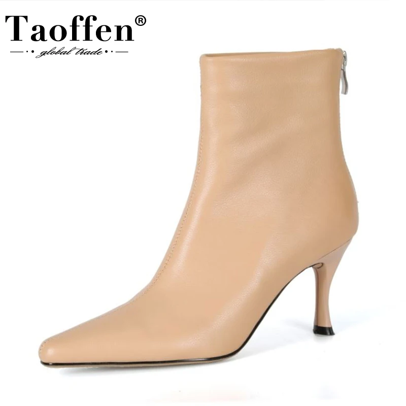 Taoffen Size 34-40 High Heel Women Ankle Boots Real Leather Strange Heel Women Shoes Fashion Party Short Boots Women Footwear
Taoffen Size 34-40 High Heel Women Ankle Boots Real Leather Strange Heel Women Shoes Fashion Party Short Boots Women Footwear